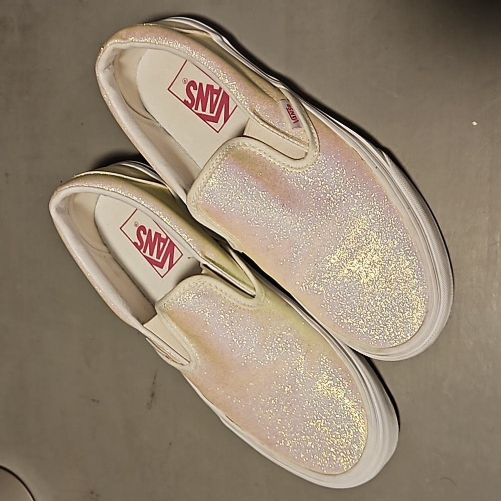 Vans slip on glitter shoes